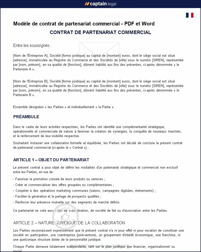Personnalisez : Tout savoir sur le contrat de partenariat commercial en 2025