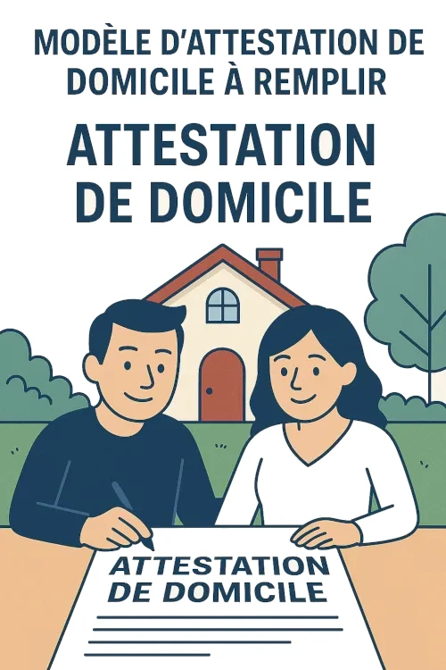 Modèle d'Attestation de Domicile en PDF et Word