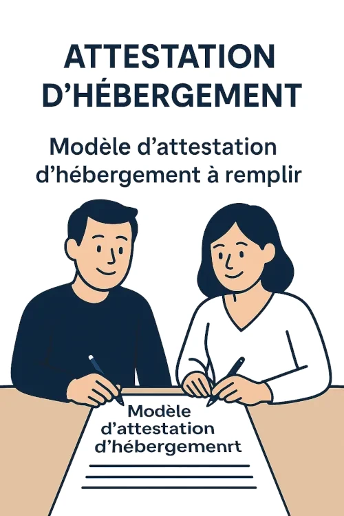 Modèle d'attestation d'hébergement à remplir