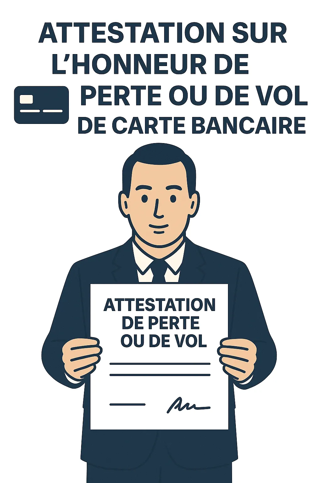 Attestation sur l'honneur de perte ou de vol de carte