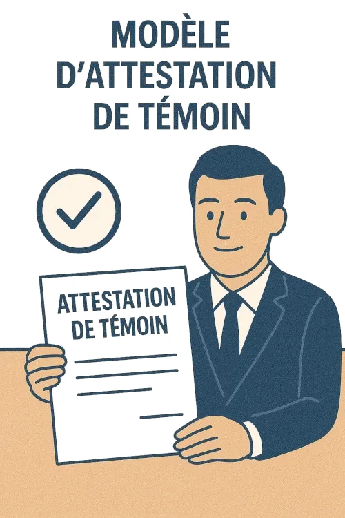 Modèle d'attestation de témoin à personnaliser