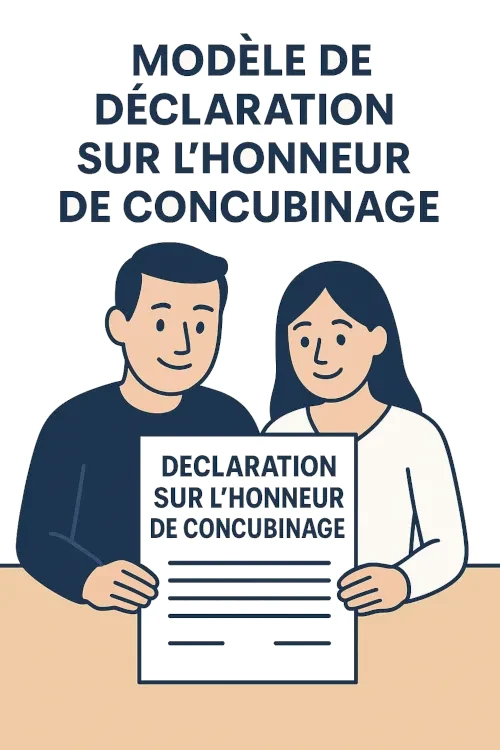 Modèle de déclaration sur l'honneur de concubinage à remplir