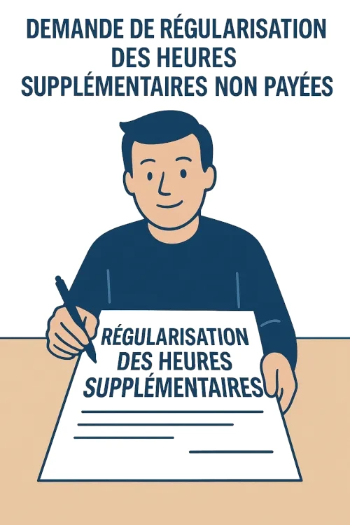 Lettre à l'employeur pour demander la régularisation des heures supplémentaires non payées