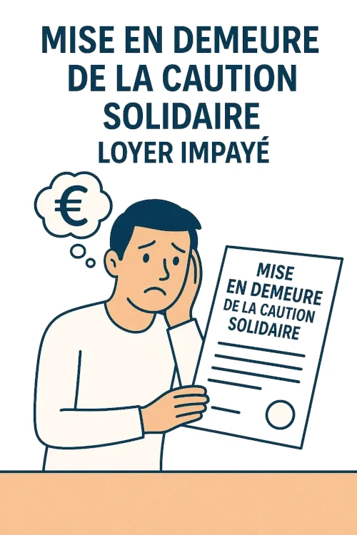 Mise en demeure de la caution solidaire - Loyer impayé