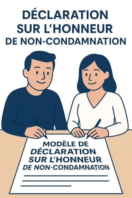 Modèle  de déclaration sur l'honneur de non-condamnation