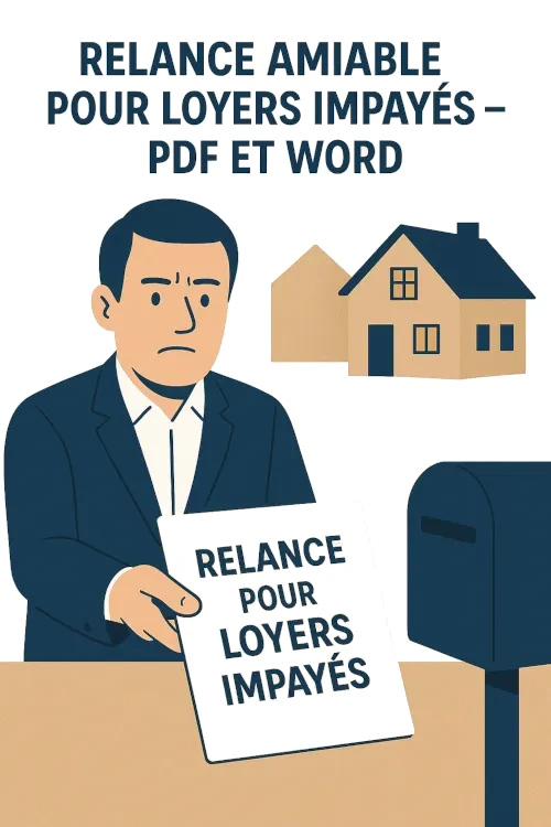Relance amiable pour loyers impayés – Modèle PDF et Word