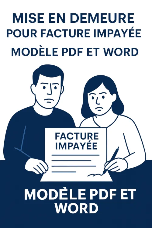 Mise en demeure pour facture impayée – Modèle PDF et Word