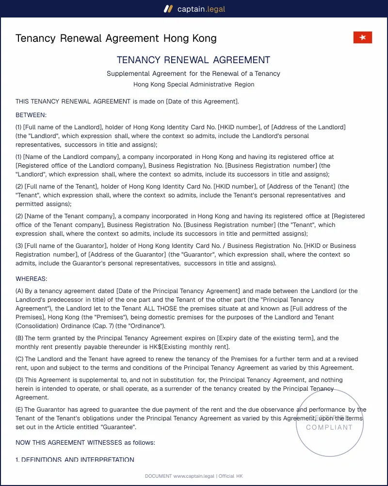 HK Tenancy Renewal: Cap. 7 Part IV and Cap. 117 Stamping