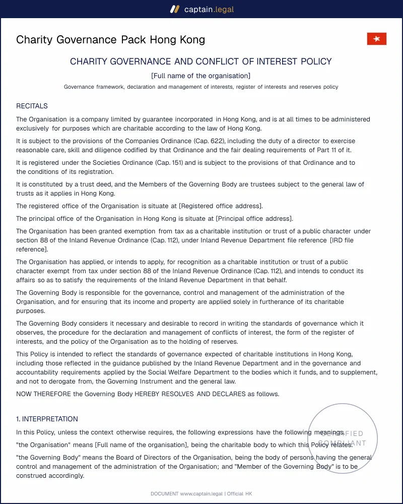 Charity Governance HK: Cap. 112 s.88 and Cap. 622 Pack