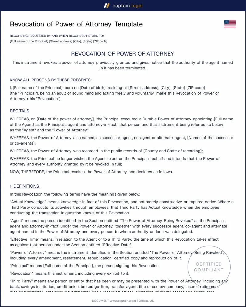 Revocation of Power of Attorney | UPOAA Section 110