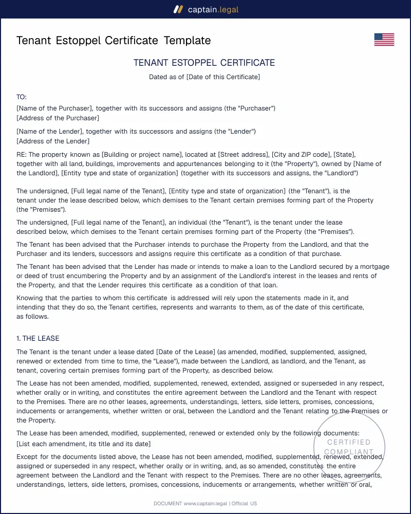 Tenant Estoppel Certificate | Evid. Code 622 Drafted