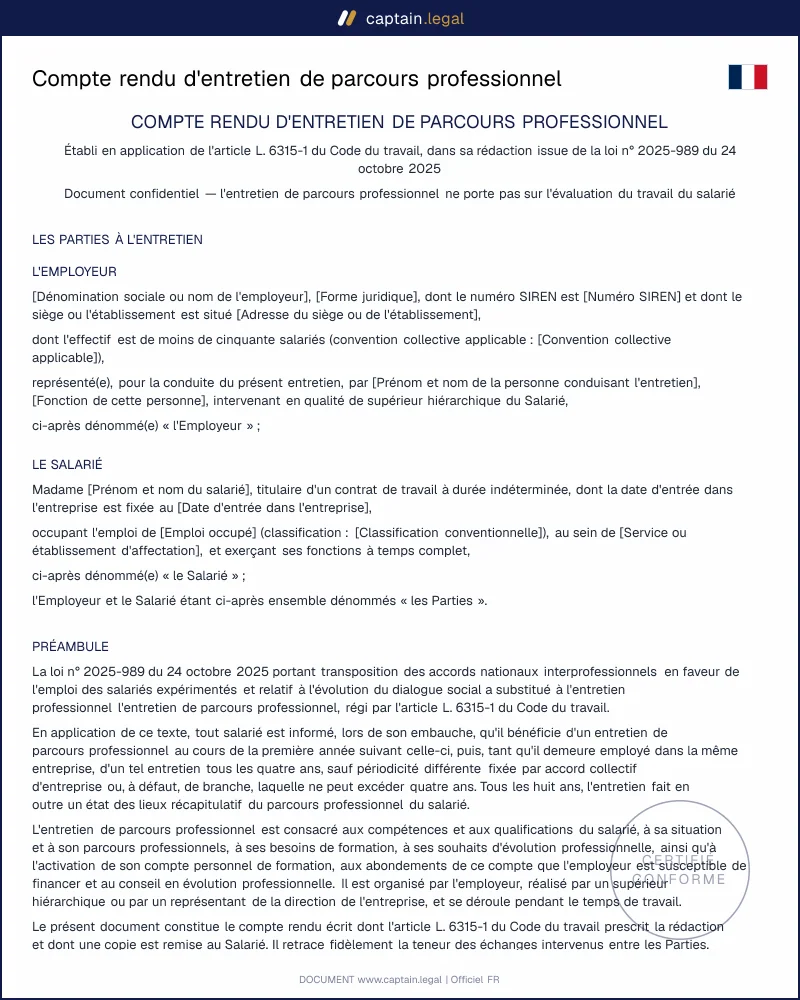 Compte rendu EPP conforme à l'art. L6315-1 C. trav.