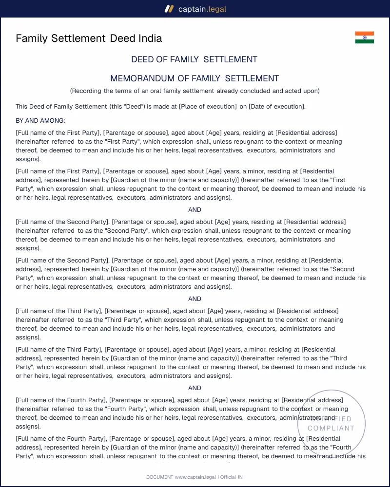 Family Settlement Deed India | Kale (1976) SC Rules