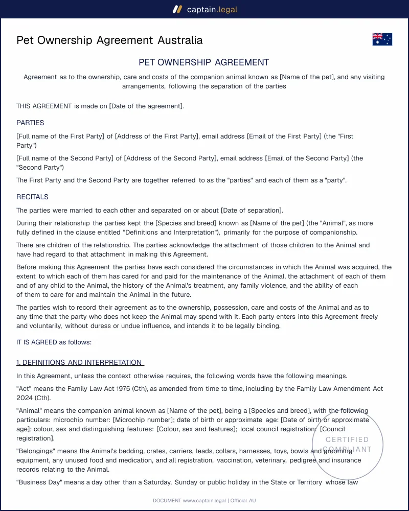 Who Keeps the Dog After Separation? Pet Agreement AU