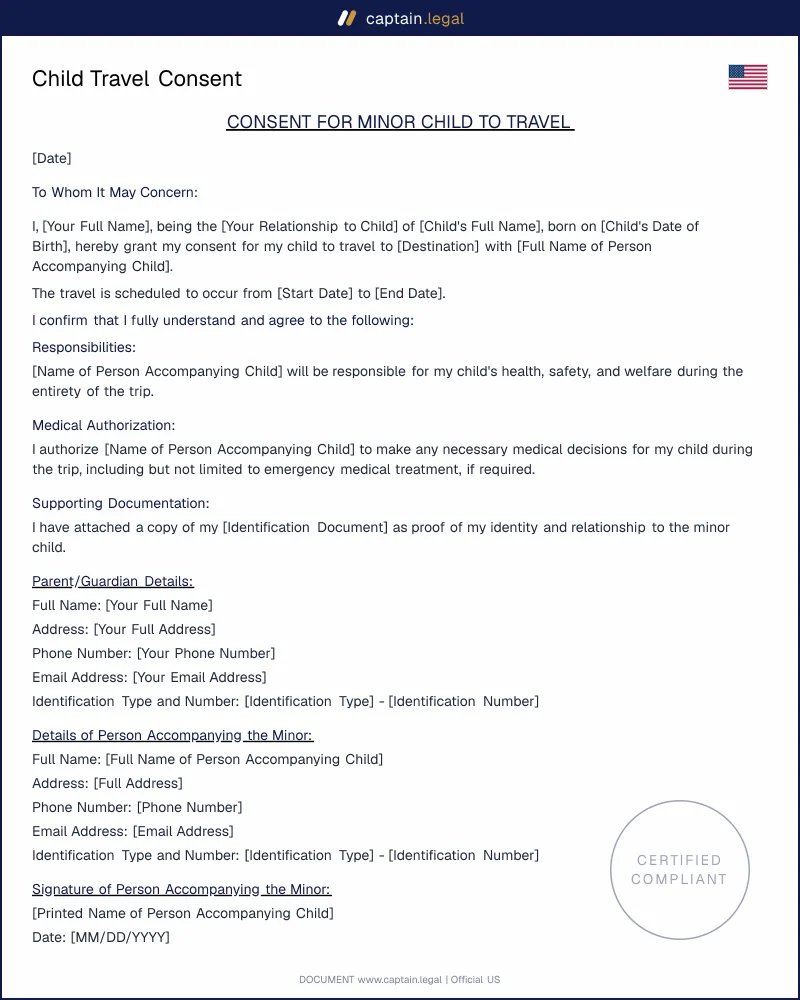 Consent for Minor Child to Travel: Guide for Parents