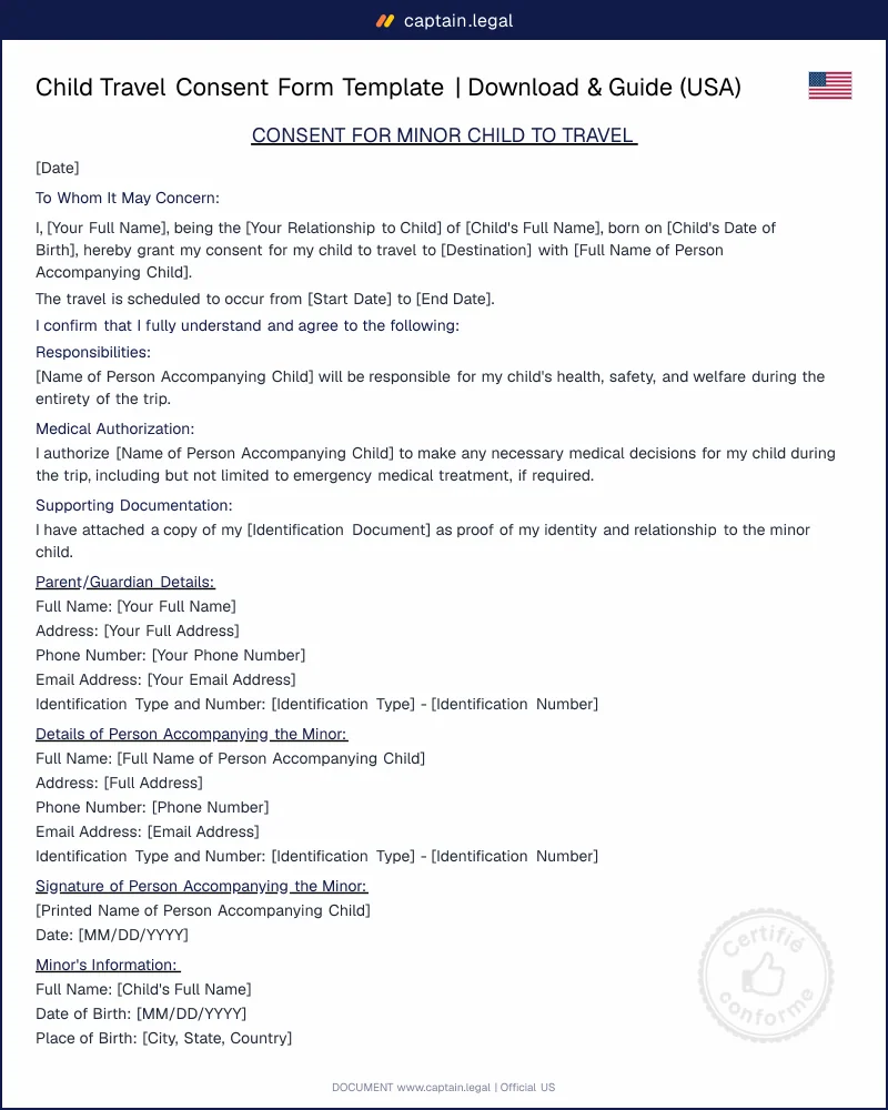 Consent for Minor Child to Travel: Guide for Parents