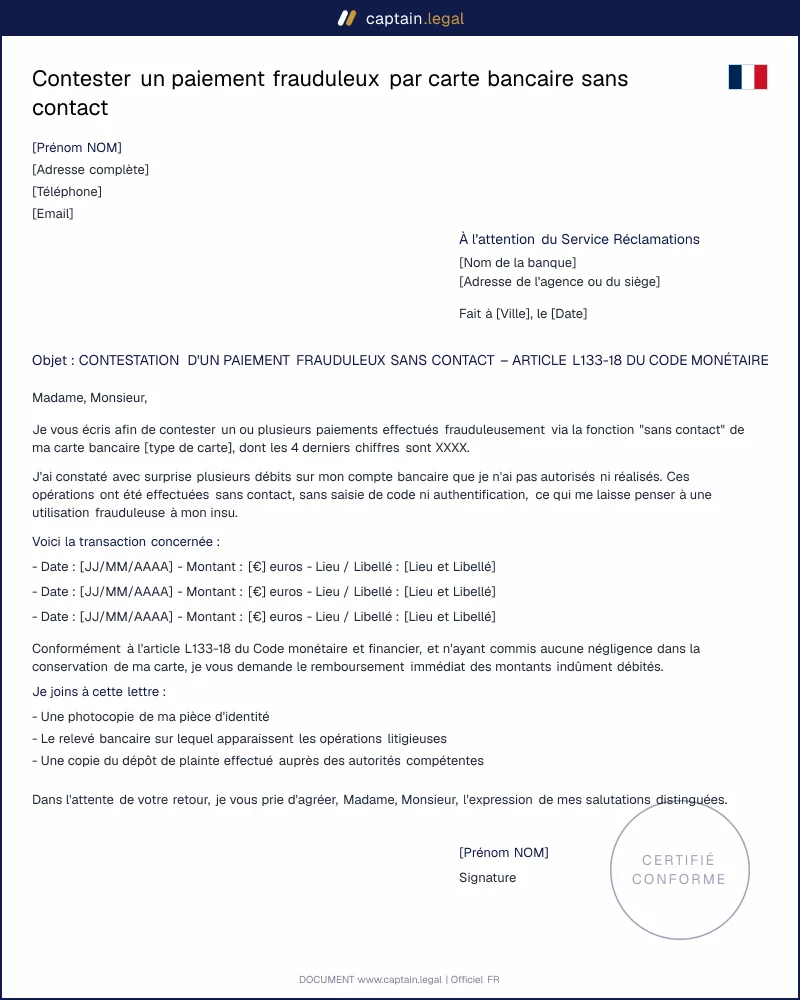 Contestation d'un paiement frauduleux sans contact : comment réagir ? 