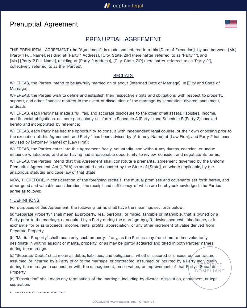 Prenuptial Agreement: Protect Assets Before Marriage | All 50 States
