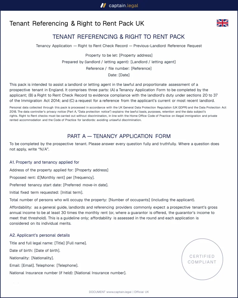 Right to Rent Check Record UK | Immigration Act 2014