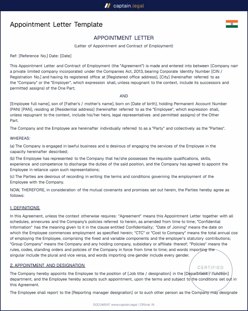 Employment Contract India: New Labour Codes Compliant