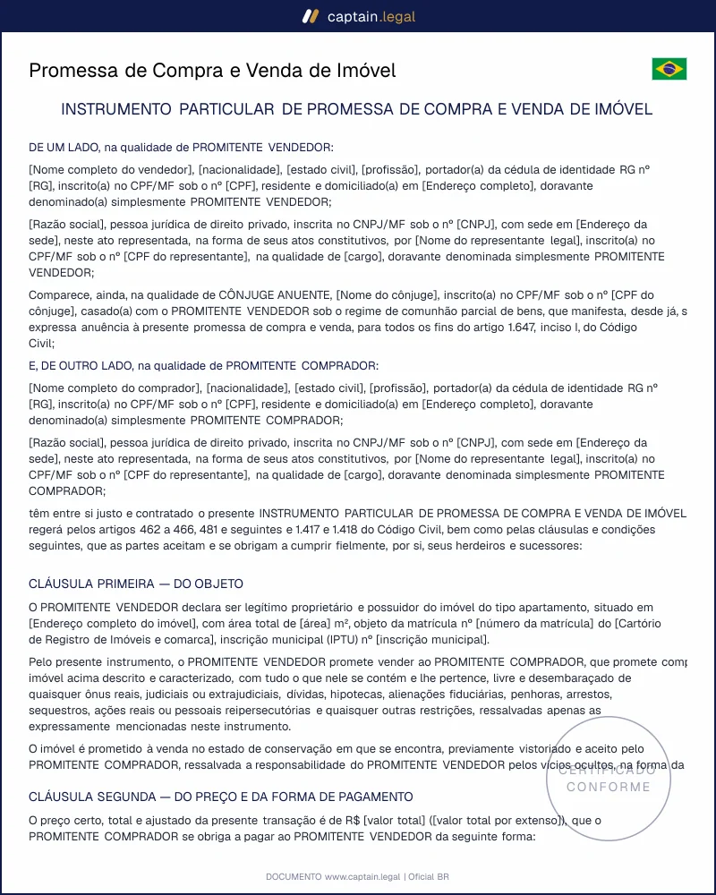 Promessa de Compra e Venda | Código Civil art. 462