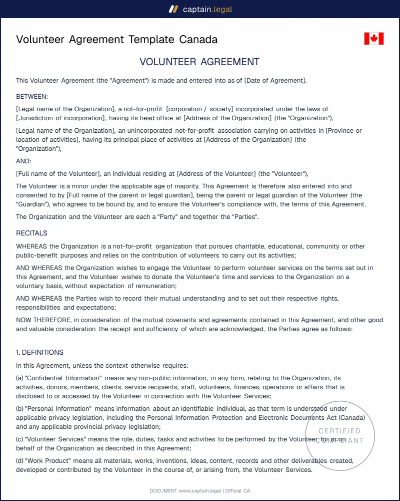 Volunteer Agreement: Protect Your Non-Profit in Canada