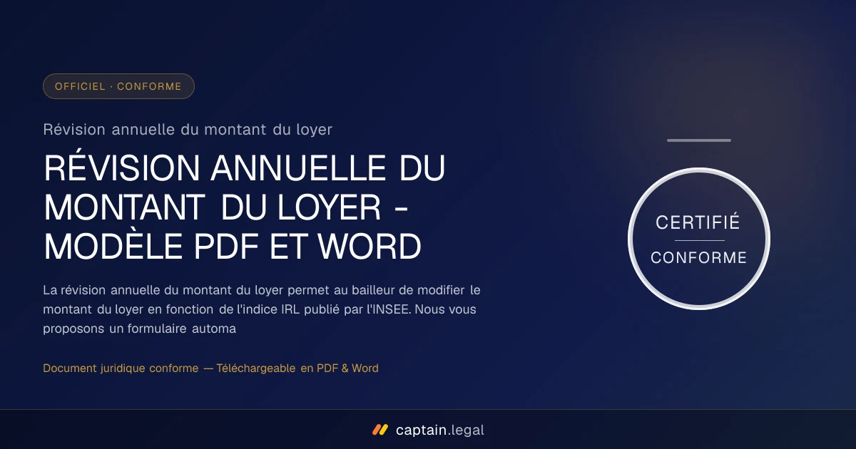 Révision annuelle du montant du loyer