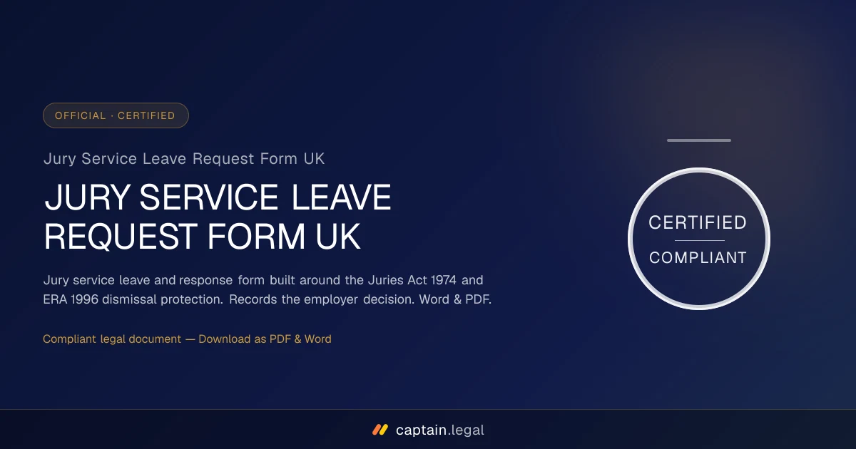 Jury Service Leave Request Form UK