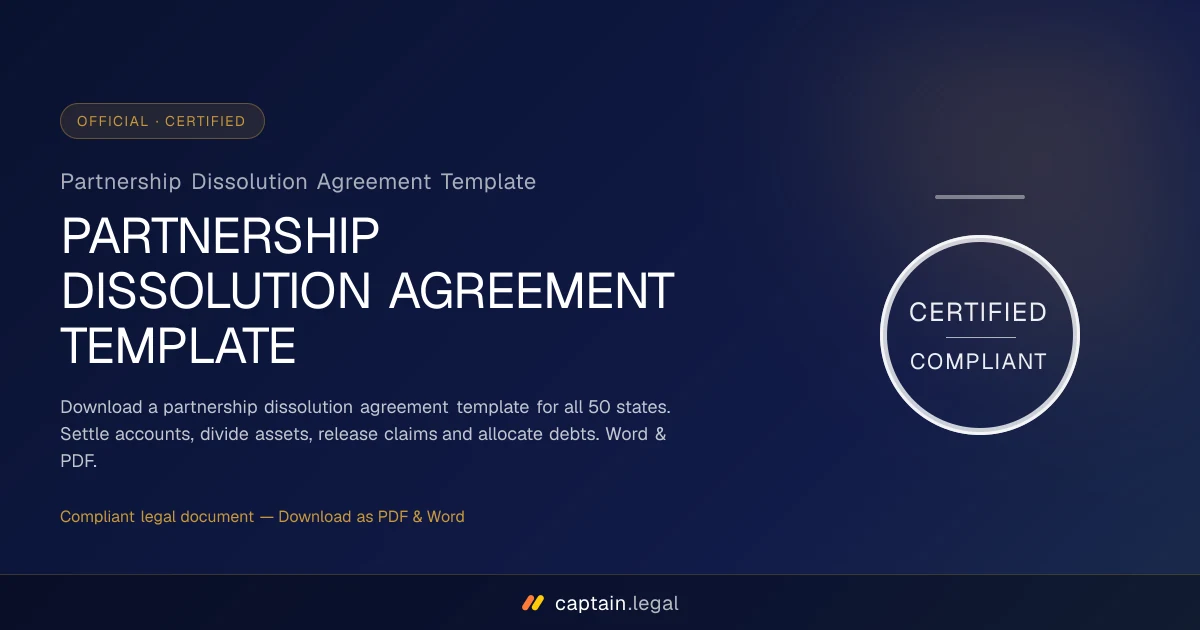 Partnership Dissolution Agreement Template