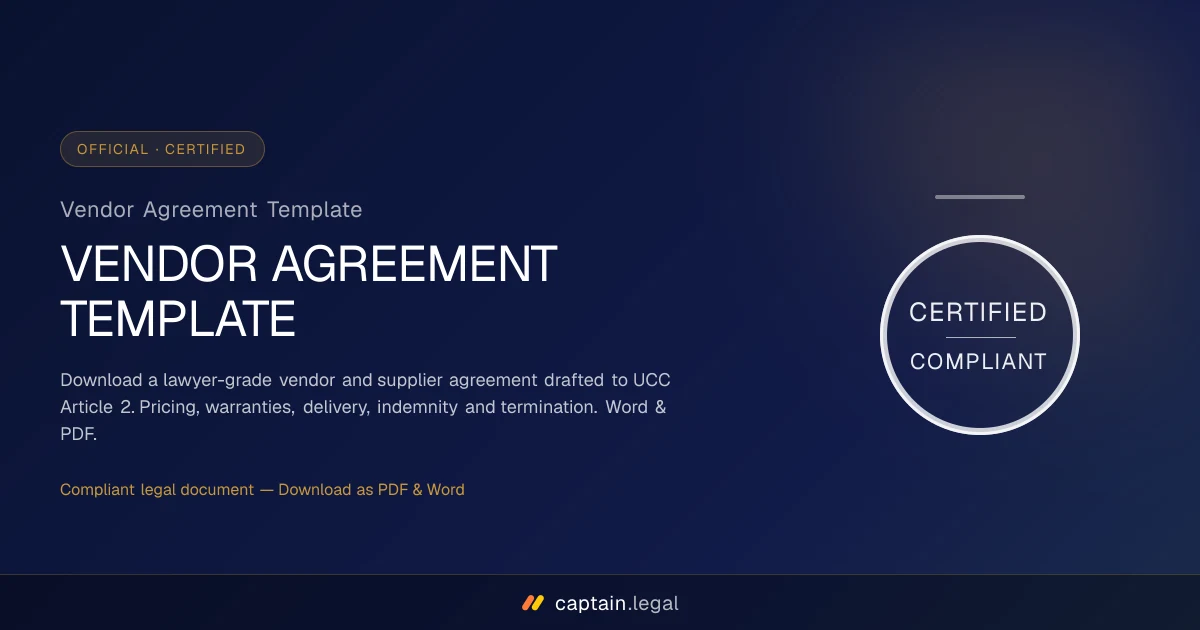 Vendor Agreement Template
