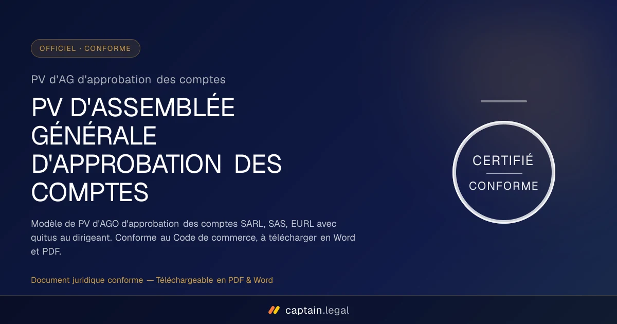 PV d'AG d'approbation des comptes