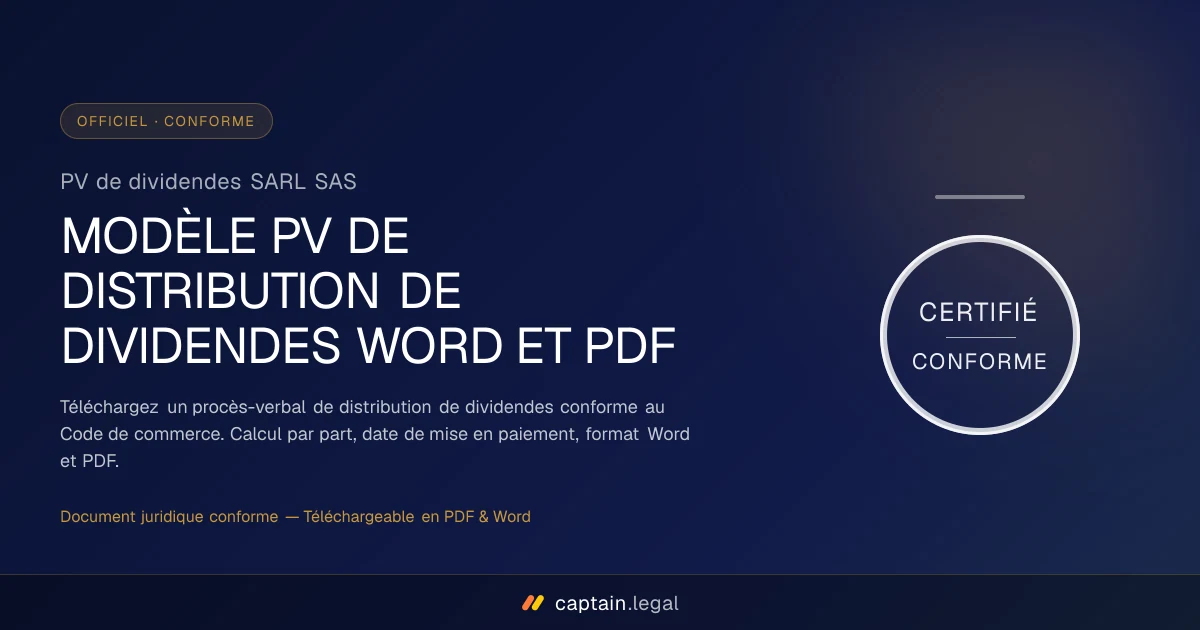 PV de dividendes SARL SAS