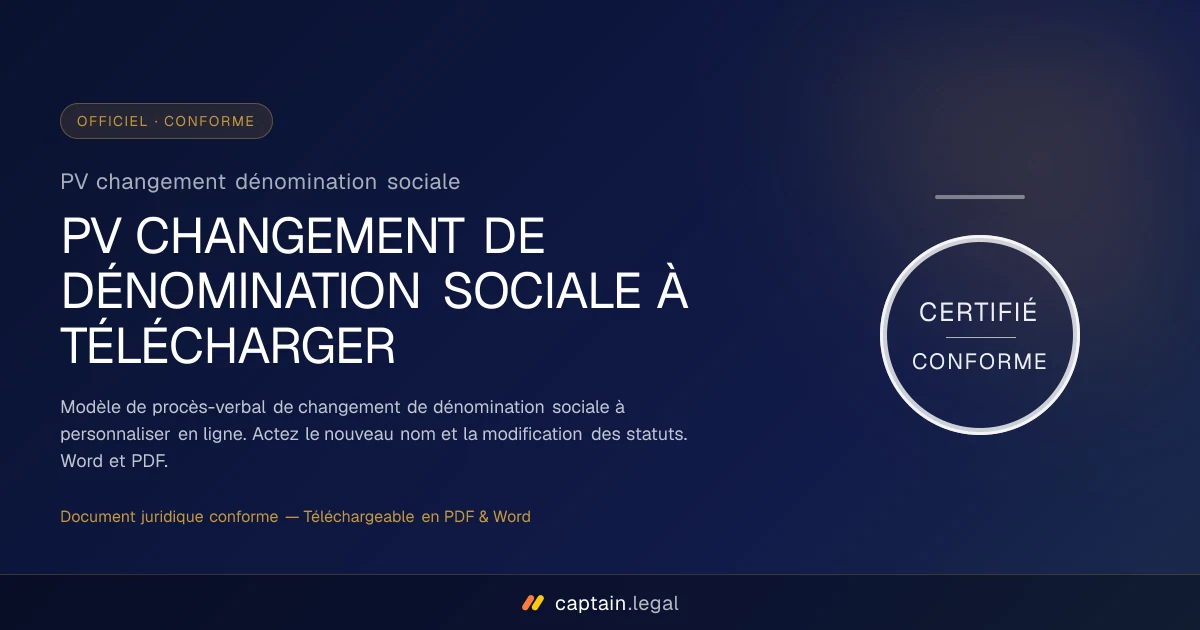 PV changement dénomination sociale