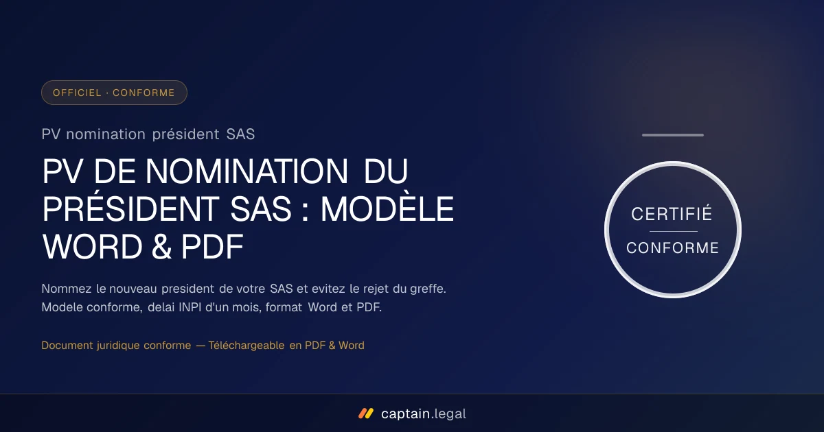 PV nomination président SAS