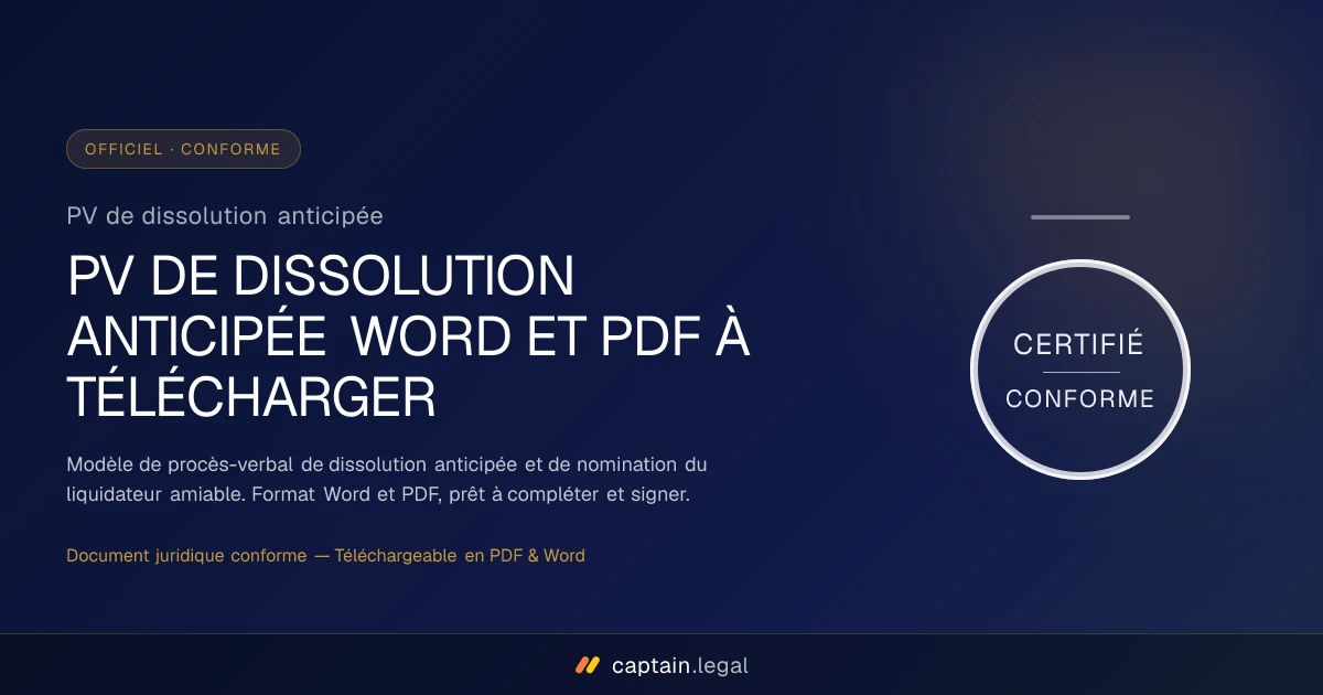 PV de dissolution anticipée