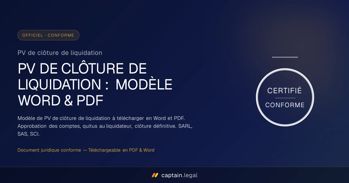 PV de clôture de liquidation