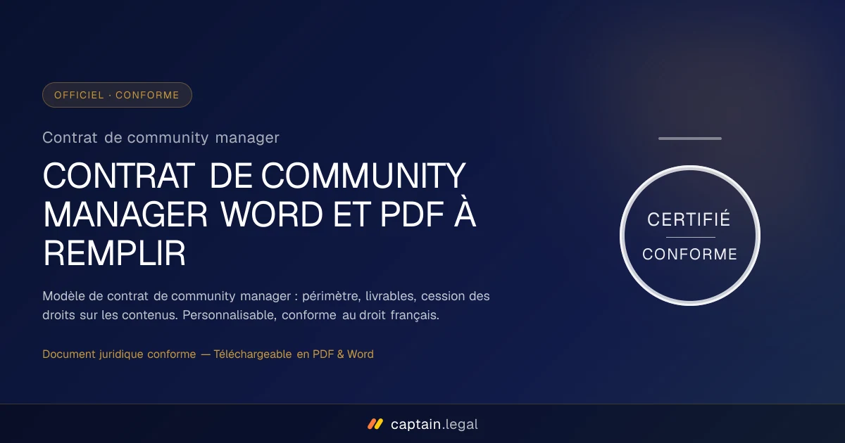 Contrat de community manager