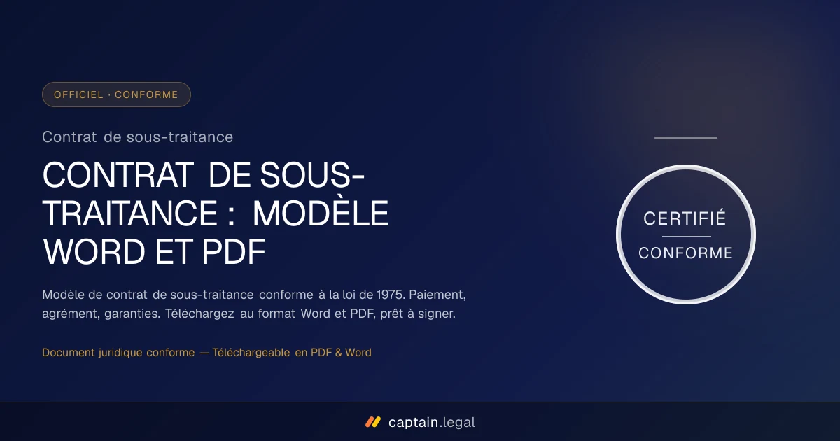 Contrat de sous-traitance