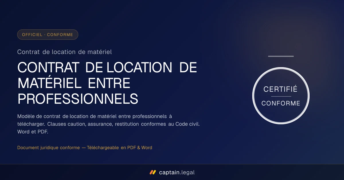 Contrat de location de matériel