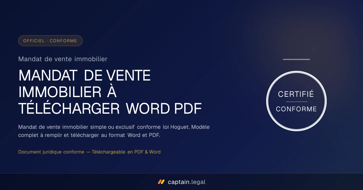 Mandat de vente immobilier