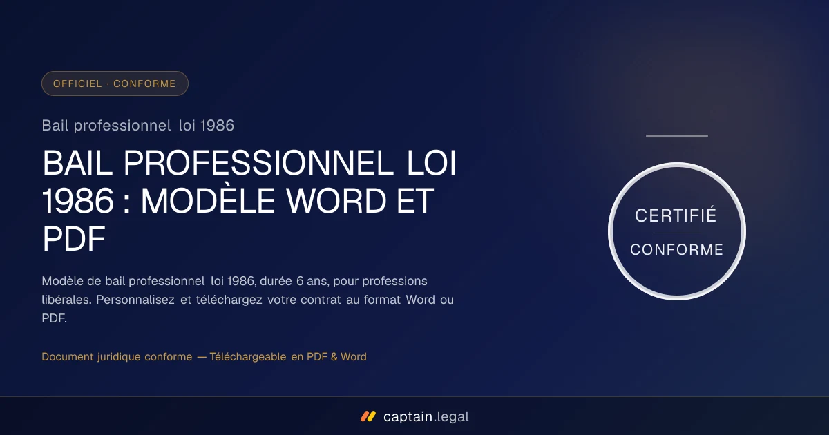 Bail professionnel loi 1986