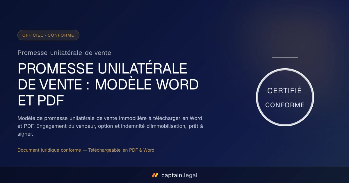 Promesse unilatérale de vente