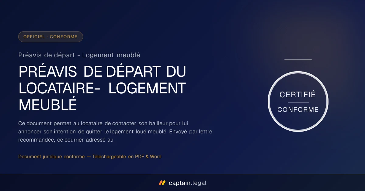 Préavis de départ - Logement meublé