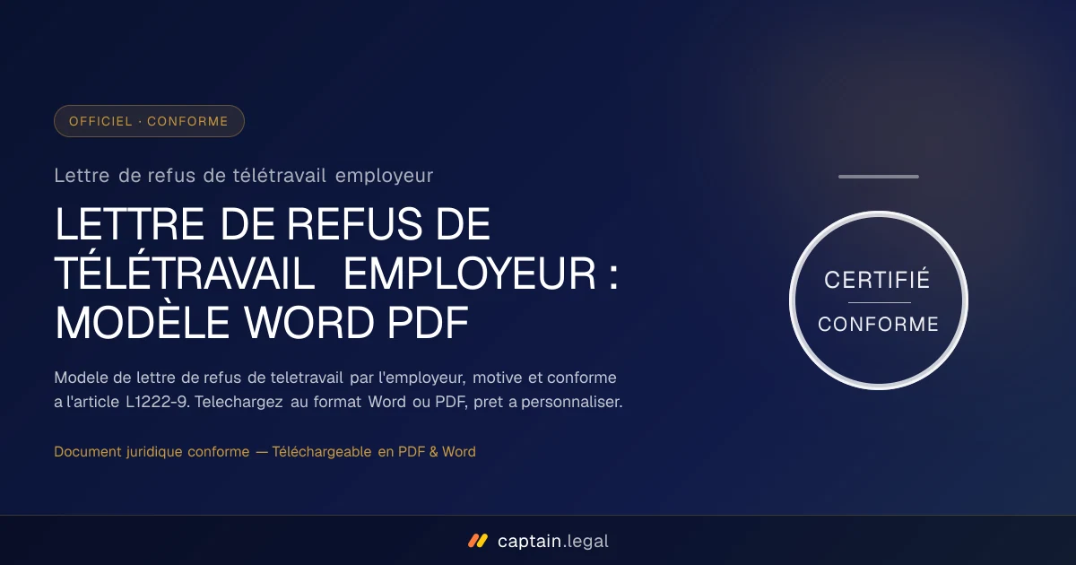 Lettre de refus de télétravail employeur