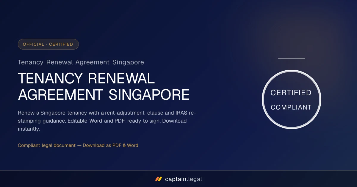 Tenancy Renewal Agreement Singapore