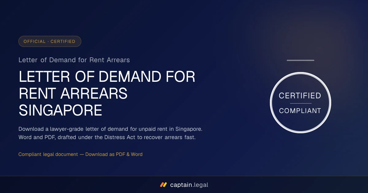 Letter of Demand for Rent Arrears