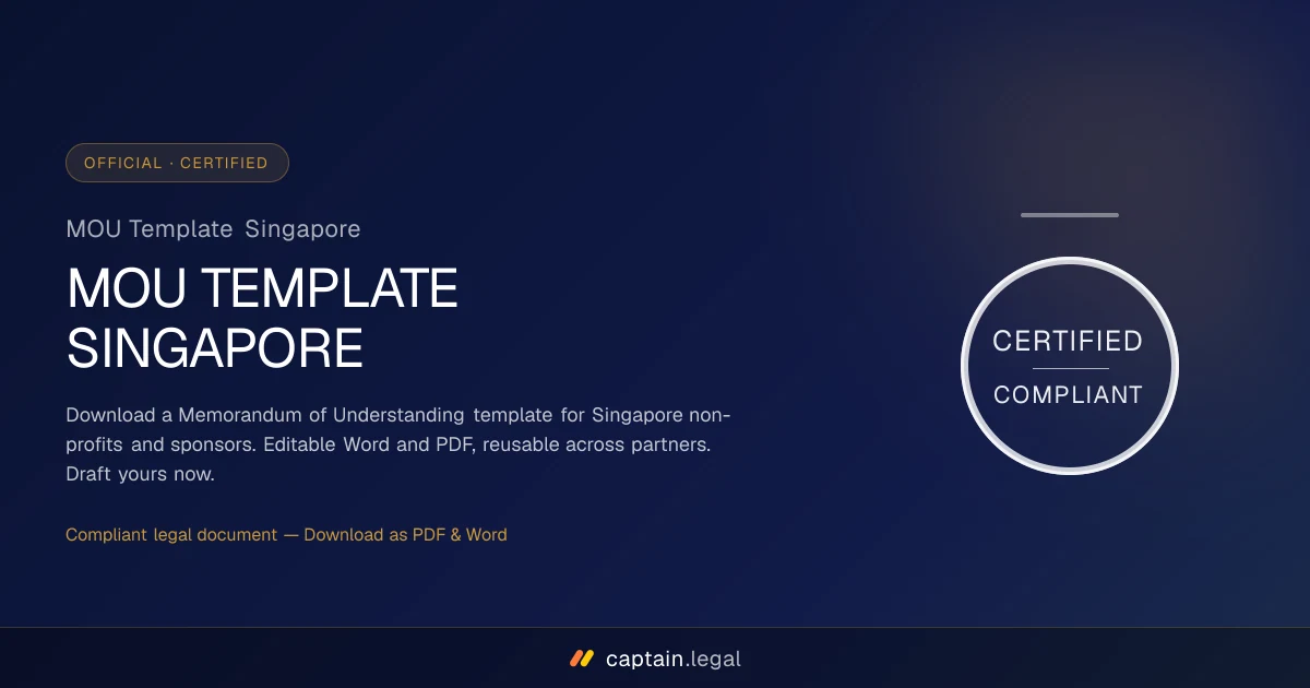 MOU Template Singapore