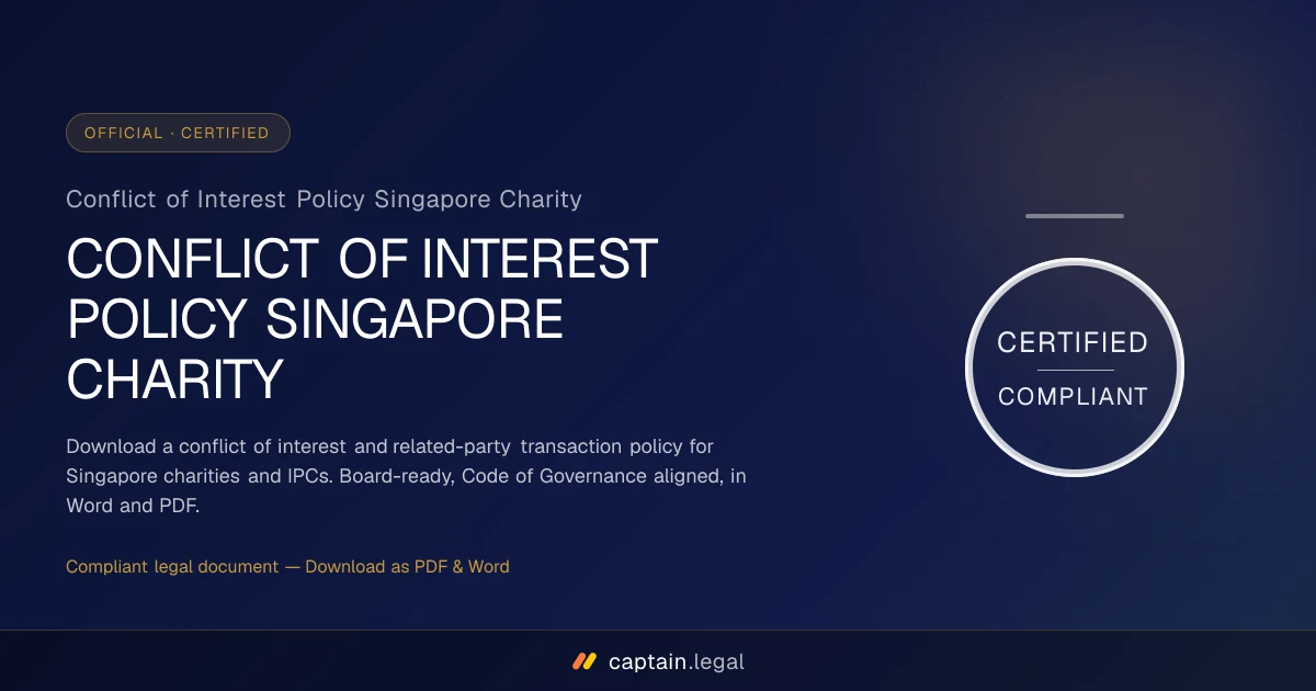 Conflict of Interest Policy Singapore Charity