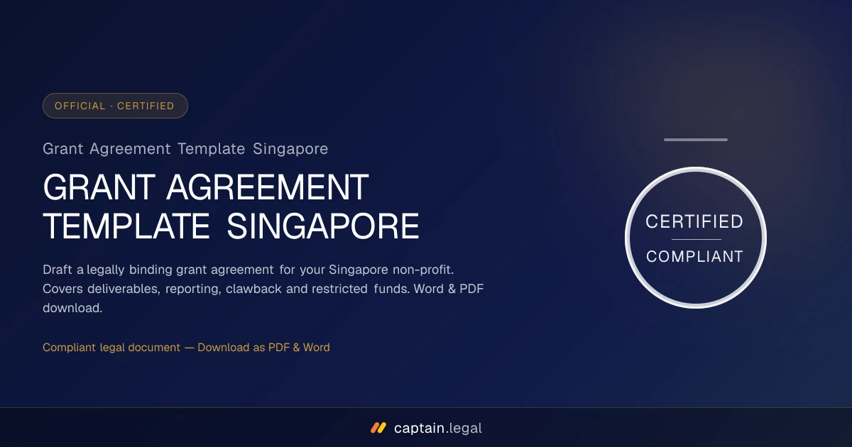 Grant Agreement Template Singapore