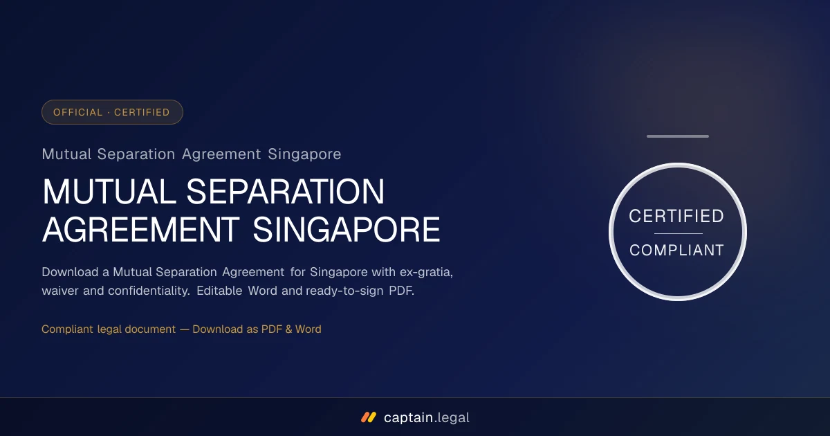 Mutual Separation Agreement Singapore